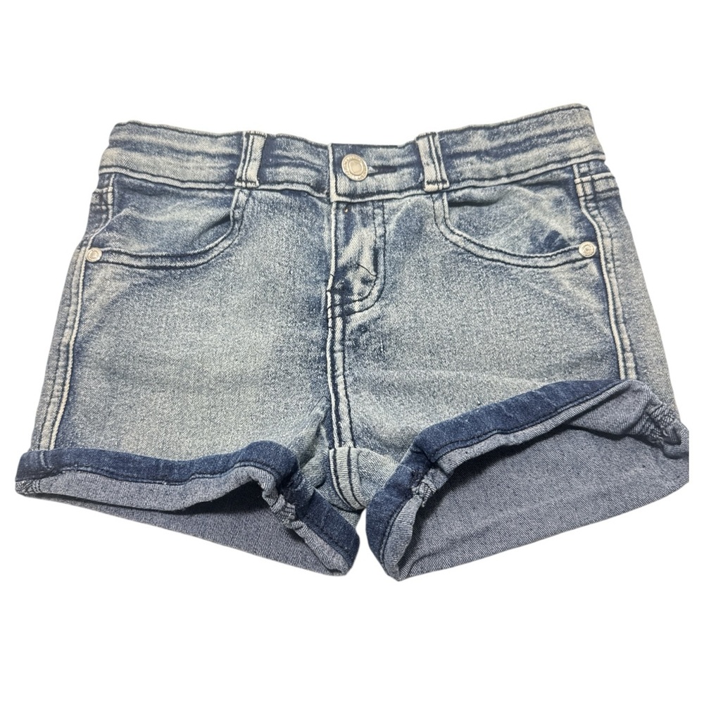 Acid Dark Wash Blue Denim Shorts